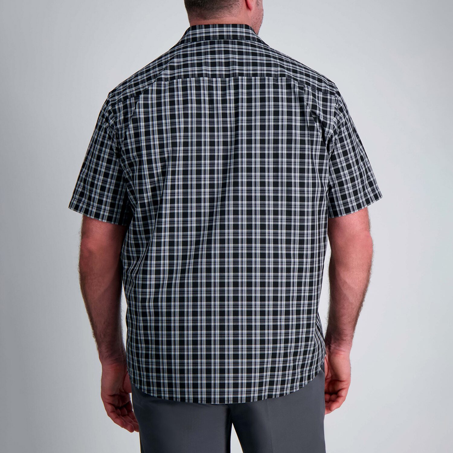 Haggar Life Khaki With Repreve Comfort Woven Mens Short Sleeve Regular Fit Stretch Fabric Big and Tall Button-Down Shirt