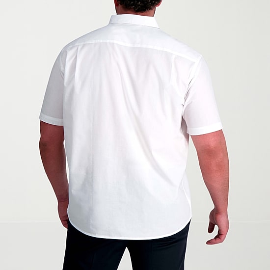 Haggar Life Khaki With Repreve Comfort Woven Mens Short Sleeve Regular Fit Stretch Fabric Big and Tall Button-Down Shirt