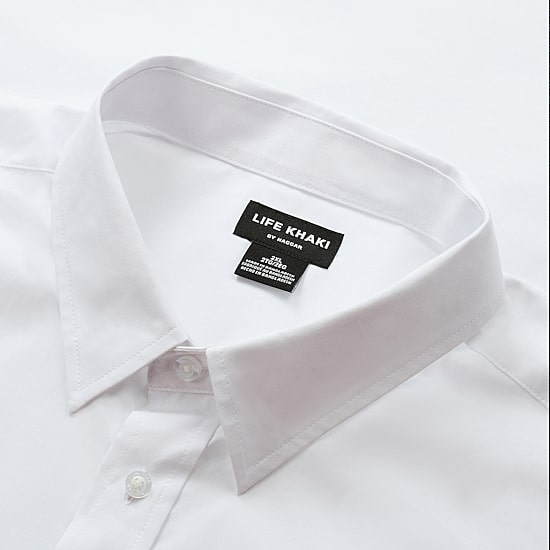 Haggar Life Khaki With Repreve Comfort Woven Mens Short Sleeve Regular Fit Stretch Fabric Big and Tall Button-Down Shirt