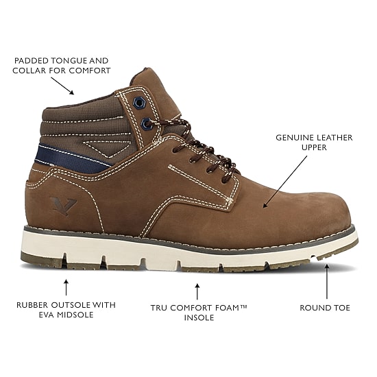 Territory Mens Ty Bridger Flat Heel Lace-Up Boots