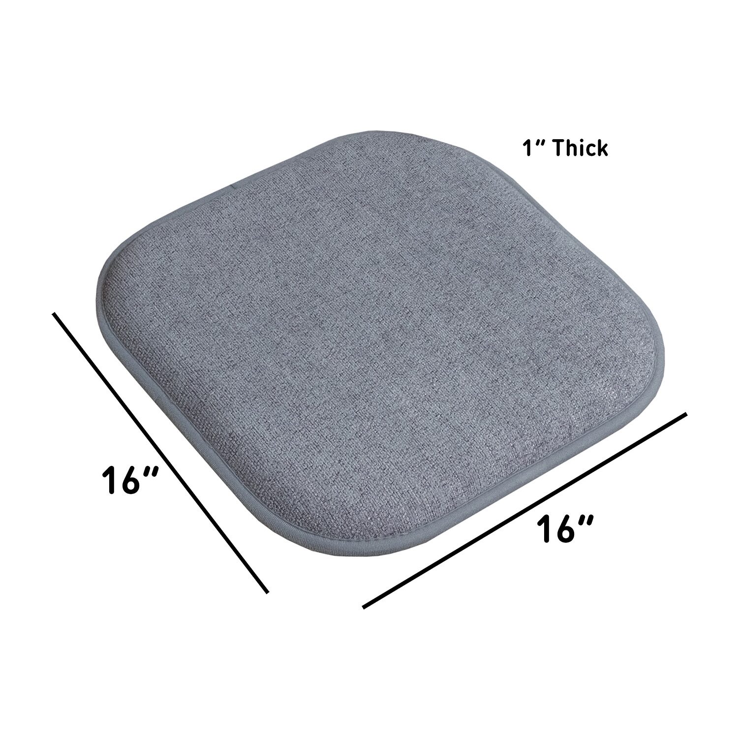Sweet Home Collection™ Alexis Memory Foam No Slip Back 16" x Chair Pad Cushion