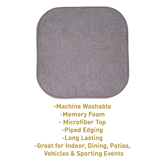 Sweet Home Collection™ Alexis Memory Foam No Slip Back 16" x 16" Chair Pad Cushion