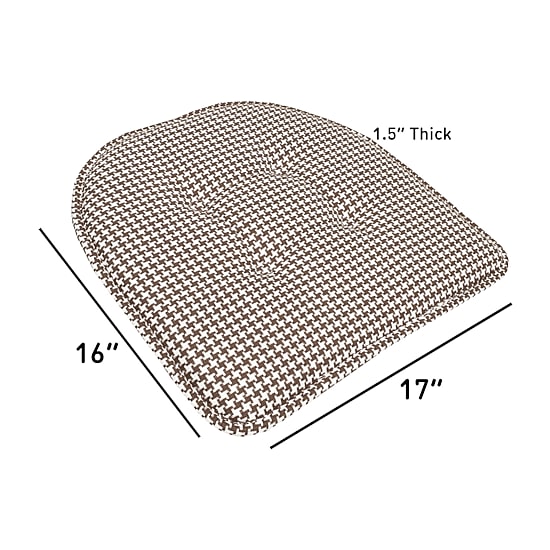 Sweet Home Collection™ Houndstooth Stitch U Shaped Memory Foam 17" x 16" Chair Cushions