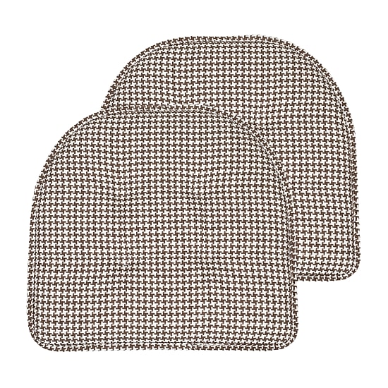 Sweet Home Collection™ Houndstooth Stitch U Shaped Memory Foam 17" x 16" Chair Cushions