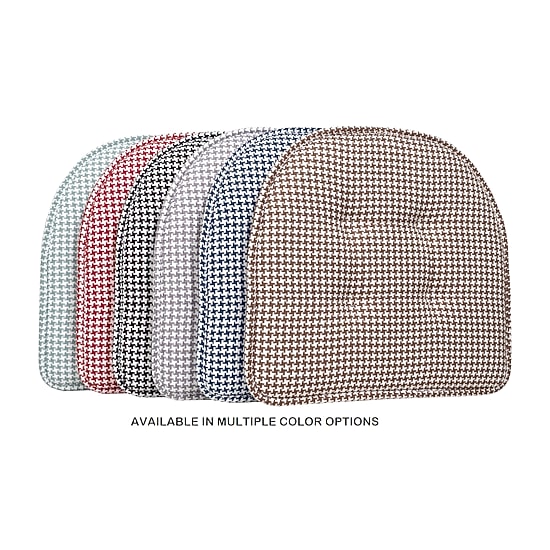 Sweet Home Collection™ Houndstooth Stitch U Shaped Memory Foam 17" x 16" Chair Cushions