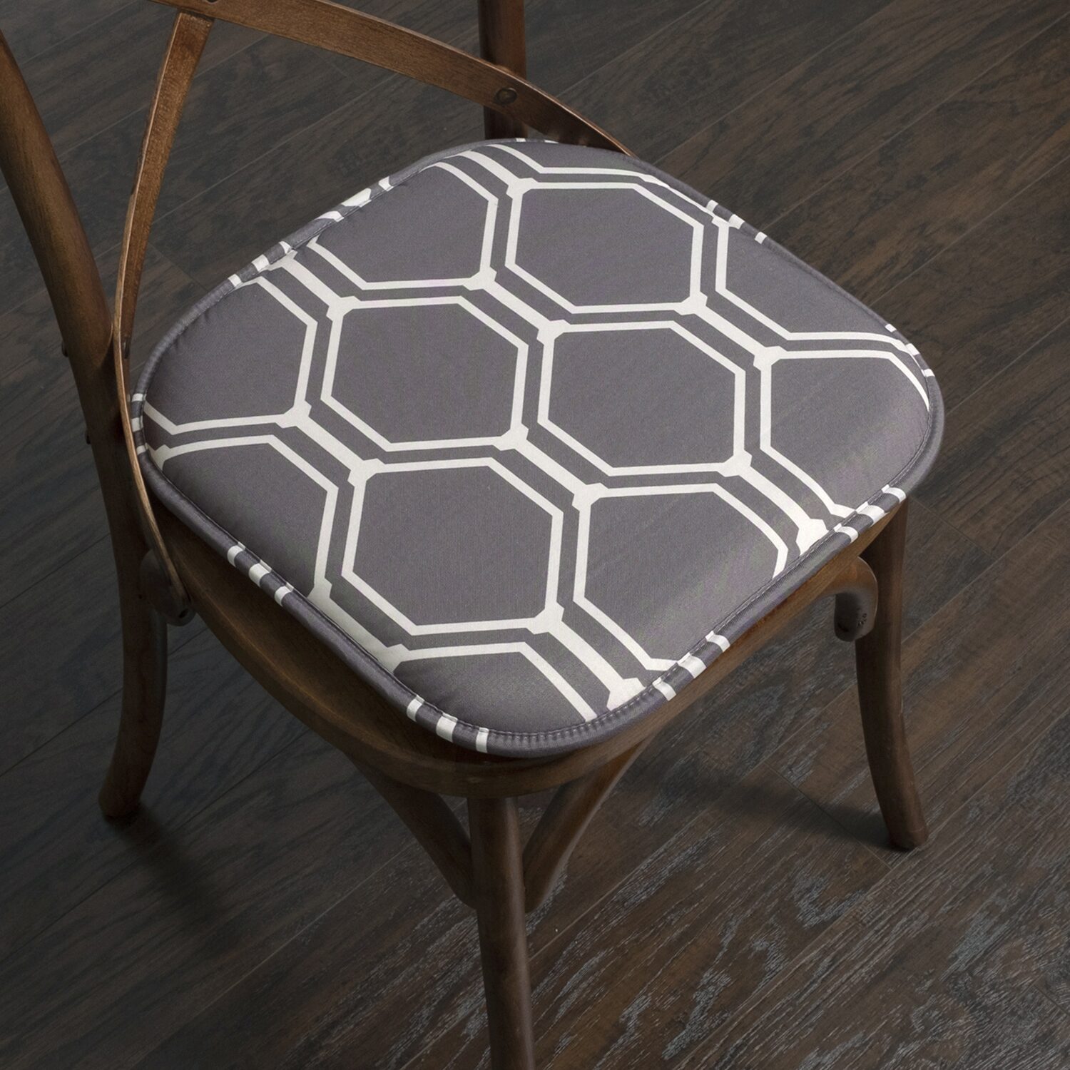 Sweet Home Collection™ Mirage Hexagonal Memory Foam No Slip Back 16" x Chair Pad Cushion