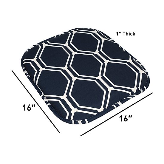 Sweet Home Collection™ Mirage Hexagonal Memory Foam No Slip Back 16" x 16" Chair Pad Cushion