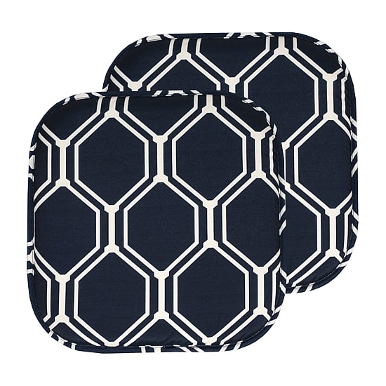 Sweet Home Collection™ Mirage Hexagonal Memory Foam No Slip Back 16" x 16" Chair Pad Cushion