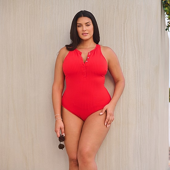 S3 Swim Womens High Neck Moderate Coverage One Piece Swimsuit