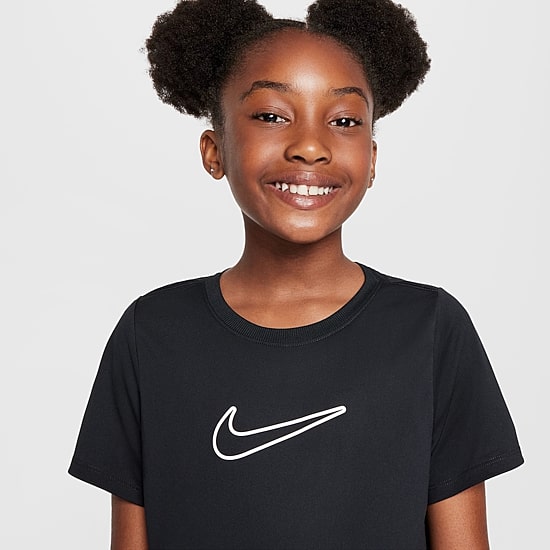 Nike Dri-Fit One Big Kid Girls Crew Neck Short Sleeve Regular Fit Graphic T-Shirt