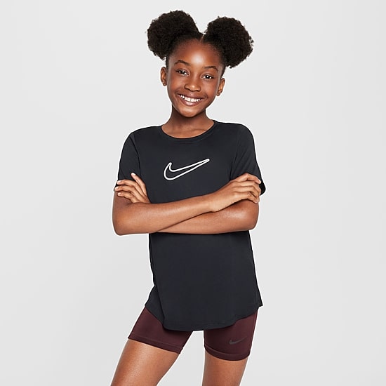 Nike Dri-Fit One Big Kid Girls Crew Neck Short Sleeve Regular Fit Graphic T-Shirt