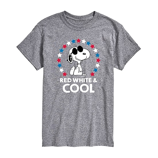Mens Short Sleeve Americana Peanuts Snoopy Graphic T-Shirt