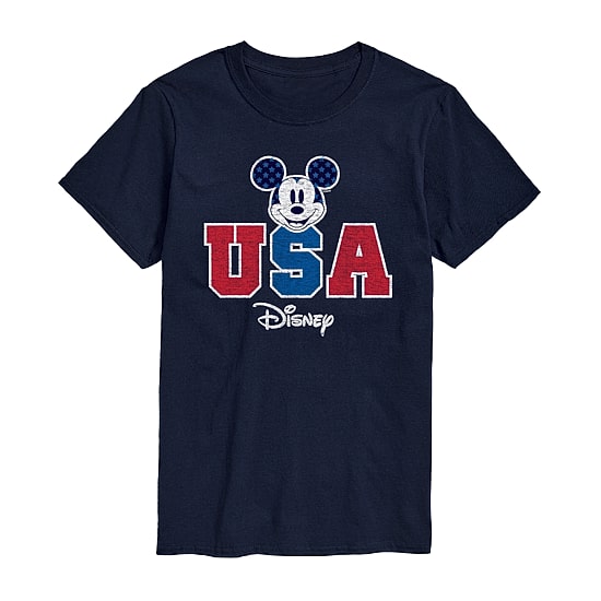 Mens Short Sleeve Americana Mickey Mouse Graphic T-Shirt