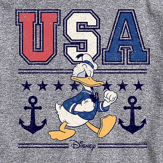 Novelty Mens Crew Neck Short Sleeve Classic Fit Donald Duck Graphic T-Shirt