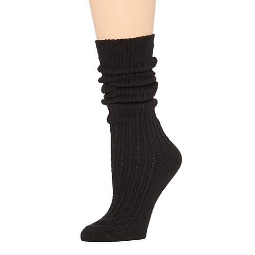 Arizona Slouch Womens 1 Pair Crew Socks In Black