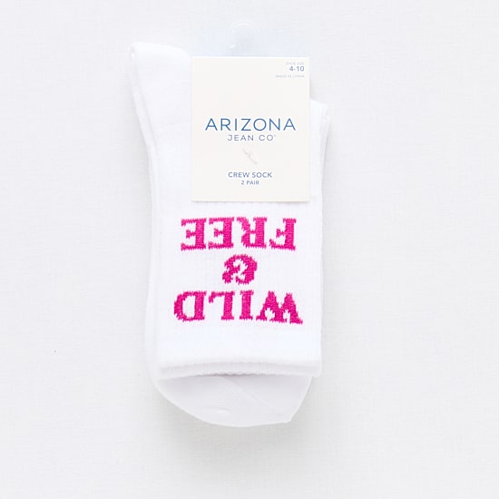 Arizona Sport Rib Womens 2 Pair Crew Socks