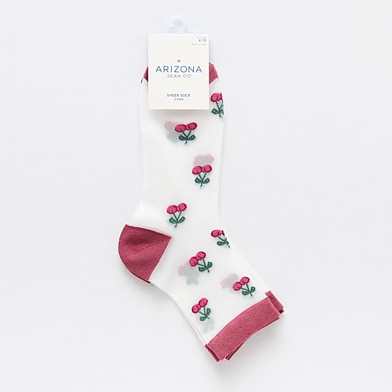 Arizona Sheer Womens 2 Pair Quarter Ankle Socks