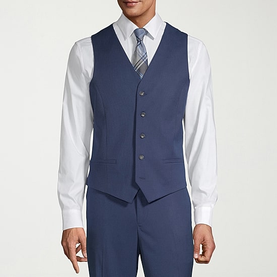 J. Ferrar Mens Slim Fit Suit Vest