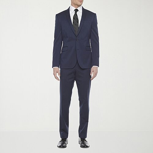 J. Ferrar Ultra Comfort Mens Stretch Fabric Slim Fit Suit Jacket, 40 Regular, Blue