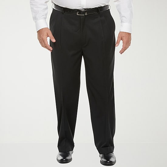 Stafford Coolmax All Season Ecomade Mens Big and Tall Stretch Fabric Classic Fit Pleated Front Suit Pant