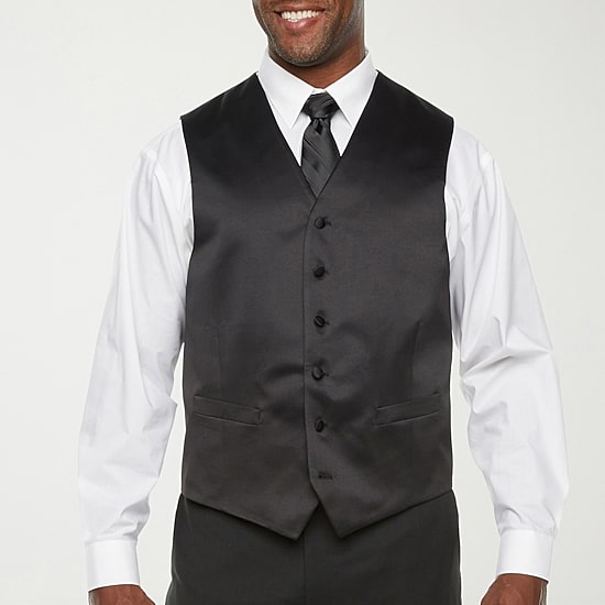 Stafford Coolmax All Season Ecomade Mens Big and Tall Classic Fit Tuxedo Vest
