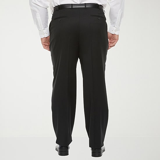 Stafford Coolmax All Season Ecomade Mens Big and Tall Classic Fit Flat Front Suit Pant