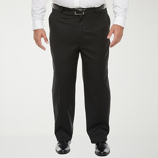 Stafford Coolmax All Season Ecomade Mens Big and Tall Classic Fit Flat Front Suit Pant