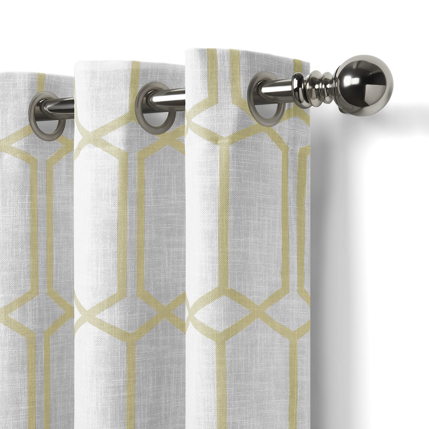 Threadmade Kaiden Geometric Grommet Top Blackout Single Curtain Panel