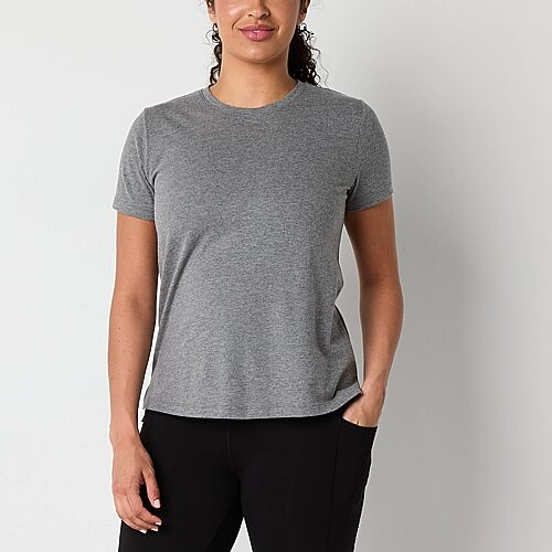 Xersion Womens 2 Pack Cotton Crew Neck Short Sleeve T-Shirt, Xx-large, Black