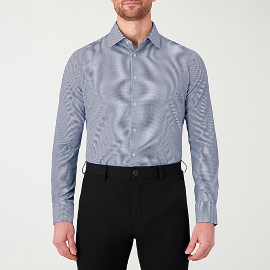 Report Collection Performance Mens Long Sleeve Modern Fit Wrinkle Free Button-Down Shirt