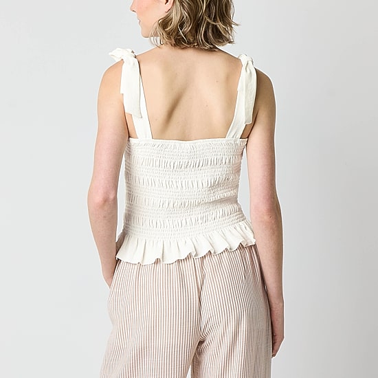 Brannan Womens Square Neck Sleeveless Blouse