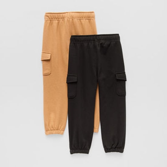 Okie Dokie Cargo Toddler & Little Boys Cuffed Regular Fit French Terry Jogger Pant