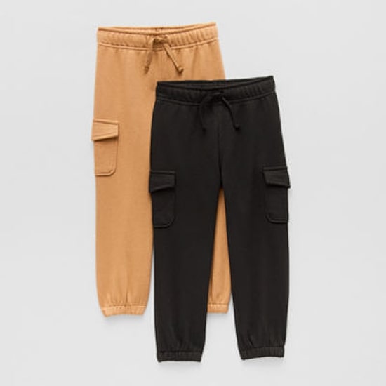 Okie Dokie Cargo Toddler & Little Boys Cuffed Regular Fit French Terry Jogger Pant