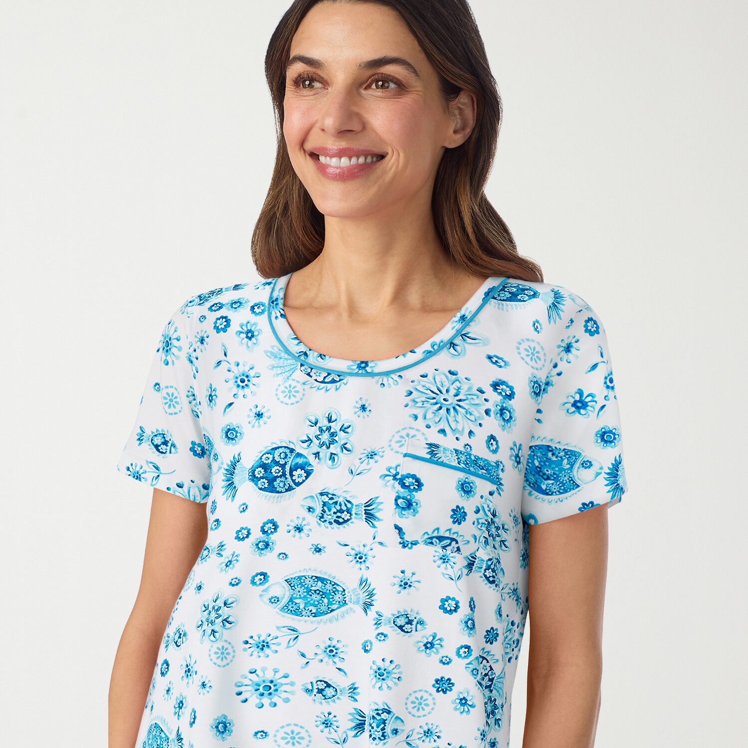Cuddl Duds Womens Short Sleeve 2-pc. Pajama Set