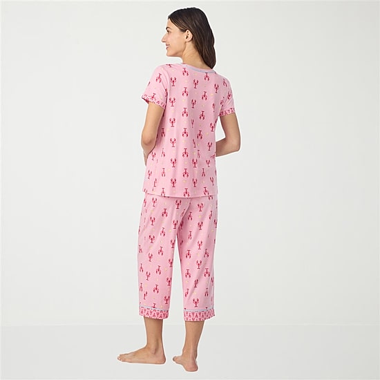 Cuddl Duds Womens Short Sleeve 2-pc. Pajama Set