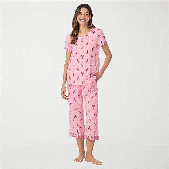 Cuddl Duds Womens Short Sleeve 2-pc. Pajama Set