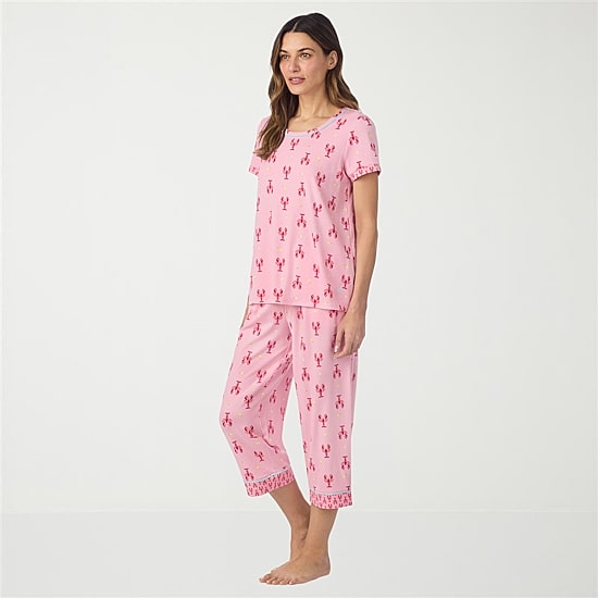 Cuddl Duds Womens Short Sleeve 2-pc. Pajama Set