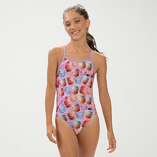 Dolfin Uglies Youth Girls' Print 1-Piece Little & Big Kid Girls Easy-on + Easy-off Sleeveless One Piece Swimsuit