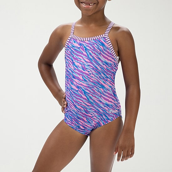 Dolfin Little & Big Kid Girls Easy-on + Easy-off Animal Sleeveless One Piece Swimsuit