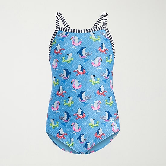 Dolfin Little & Big Kid Girls Easy-on + Easy-off Animal Sleeveless One Piece Swimsuit