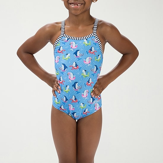 Dolfin Little & Big Kid Girls Easy-on + Easy-off Animal Sleeveless One Piece Swimsuit