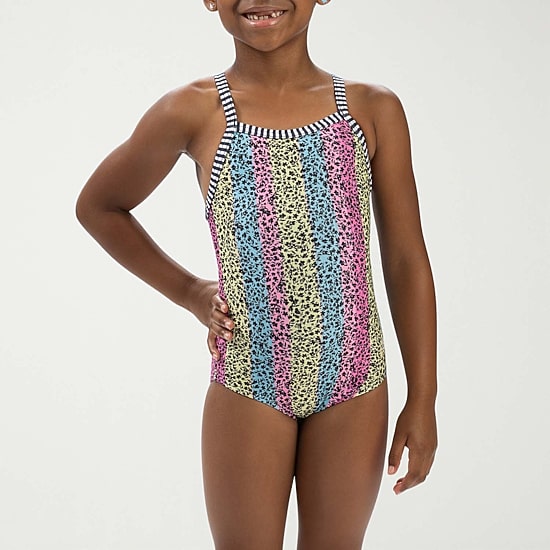 Dolfin Toddler Girls Easy-on + Easy-off Sleeveless One Piece Swimsuit