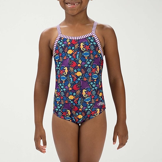 Dolfin Toddler Girls Easy-on + Easy-off Sleeveless One Piece Swimsuit