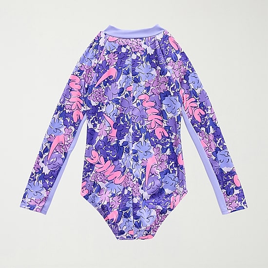 Nike Little Girls Floral Long Sleeve One Piece Swimsuit