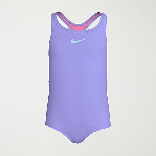 Nike Little Girls Long Sleeve One Piece Swimsuit, M (5), Purple