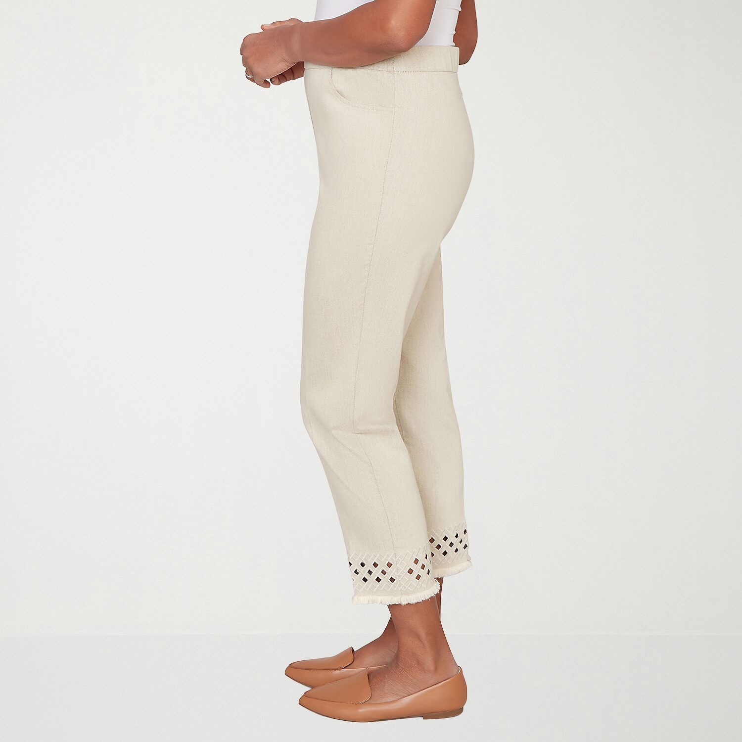 Alfred Dunner Detail Driven Womens Straight Ankle Pant