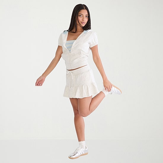 AEROPOSTALE Womens Juniors Short Sleeve Zipper Hoodie