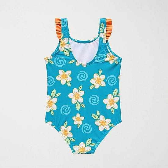 Disney Collection Little & Big Kid Girls Princess Moana Sleeveless One Piece Swimsuit