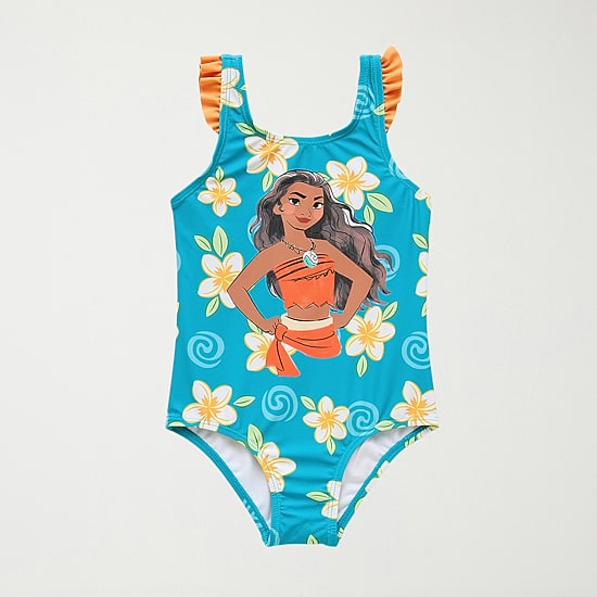 Disney Collection Little & Big Kid Girls Princess Moana Sleeveless One Piece Swimsuit