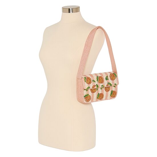 SOL and MER Beaded Peaches Shoulder Bag